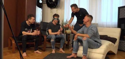 We have a lovely backstage video from Wank Party #134 which features Hugo Antonin, Tadeas Hospodar, Martin Hlozek and Tomas Mracek. We join the guys as they listen to instructions from the crew with Hugo being very chatty too.