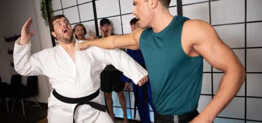 Presley Scott and his buddies show up for their first martial arts class, and Presley's very impressed by hot sensei Finn Harding. Finn tells his class he wants hard strikes and sets them to spar...