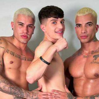 Our resident sexy Blue Eyed Twink Jay Magnus was craving some big BRAZILIAN DICK! These 2 hot studs Tag Teamed that tight pink hole into submission, watch as they use all of his holes for their pleasure!