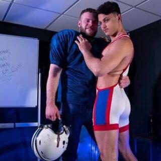 Marcus McNeill finds himself in the locker room once again, but this time wrestler Enzo Muller is changing too. Marcus caught Enzo’s last wrestling match and even though he’s dressed in his