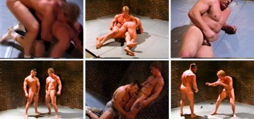 A friendly workout between our two most popular wrestlers, muscular Steve Shannon and beefy-bodied Rob Steele, turns out to be a domination match when Steve executes full nelsons and head scissors.